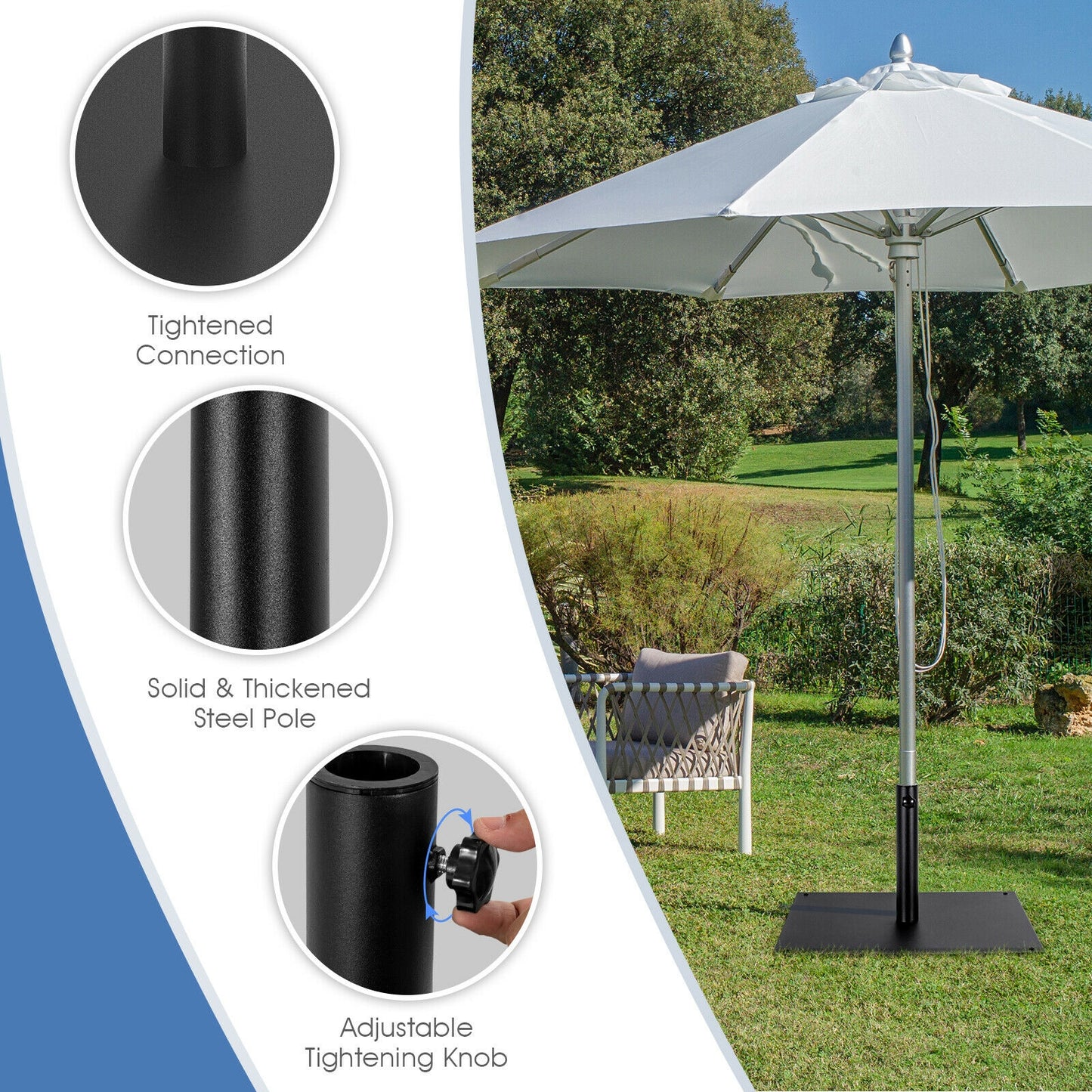 42 LBS Weighted 25 Inch Square Patio Umbrella Base Outdoor Umbrella Bases at Gallery Canada