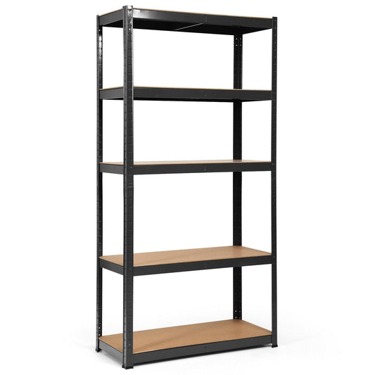 72 Inch Storage Rack with 5 Adjustable Shelves for Books Kitchenware, Black