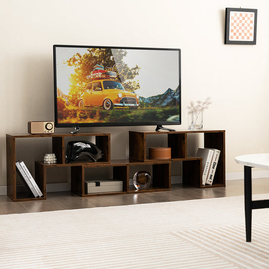 3-Piece Console TV Stand, 65 Inch, With Shelves, Brown Entertainment Centers & TV Stands Brown at Gallery Canada