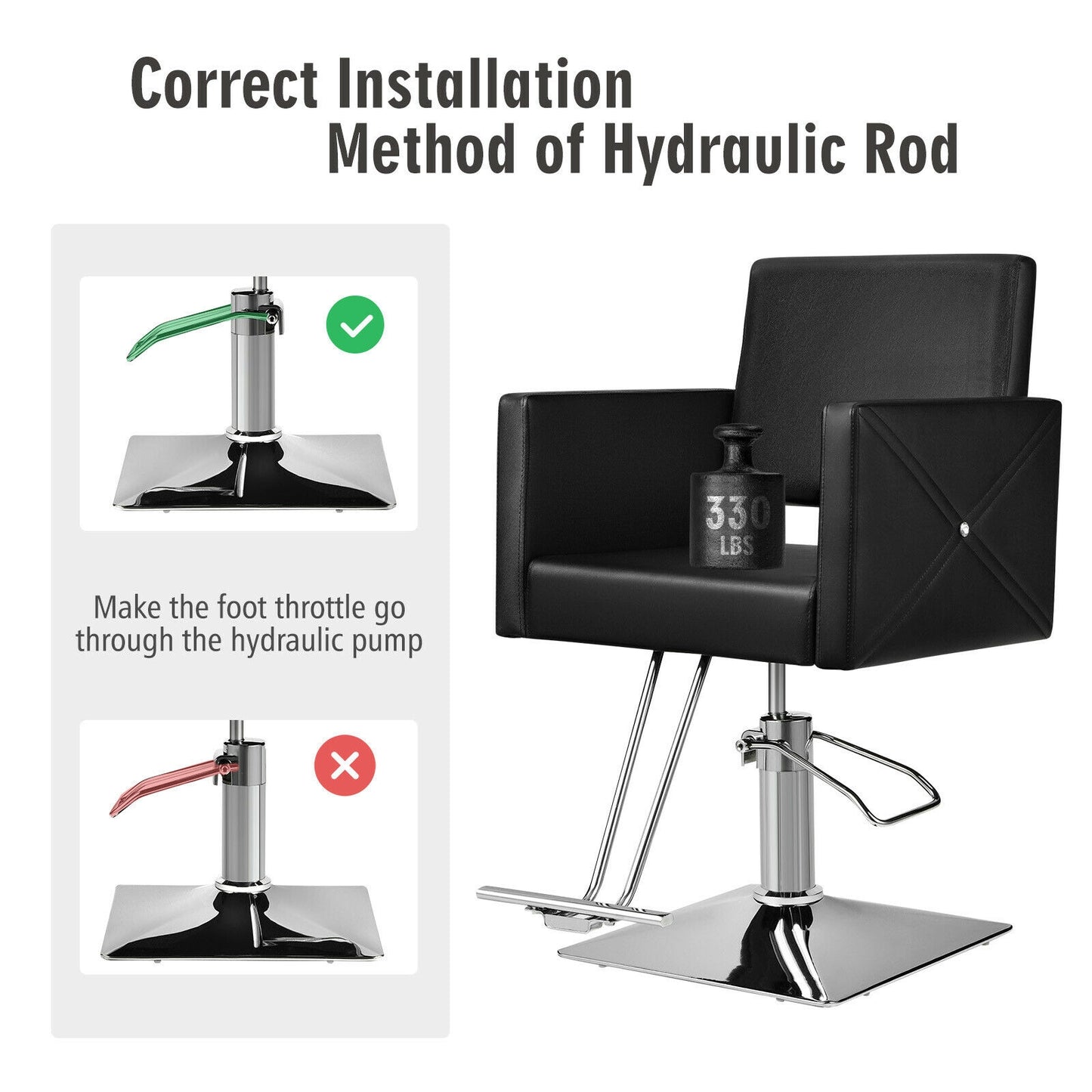 Adjustable Swivel Hydraulic Salon Chair, Black Spa & Salon at Gallery Canada