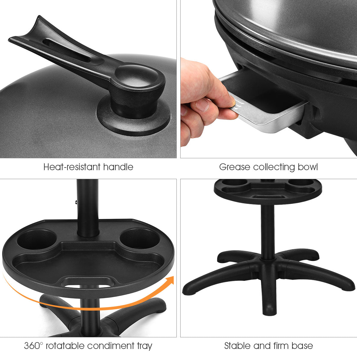 1350 W Electric BBQ Grill, Removable Stand, Easy Install, Black Outdoor Grills at Gallery Canada