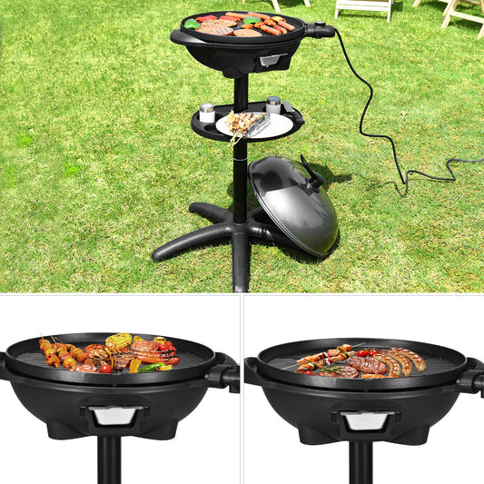 1350 W Outdoor Electric BBQ Grill with Removable Stand Easy to Install, Black Outdoor Grills Black at Gallery Canada