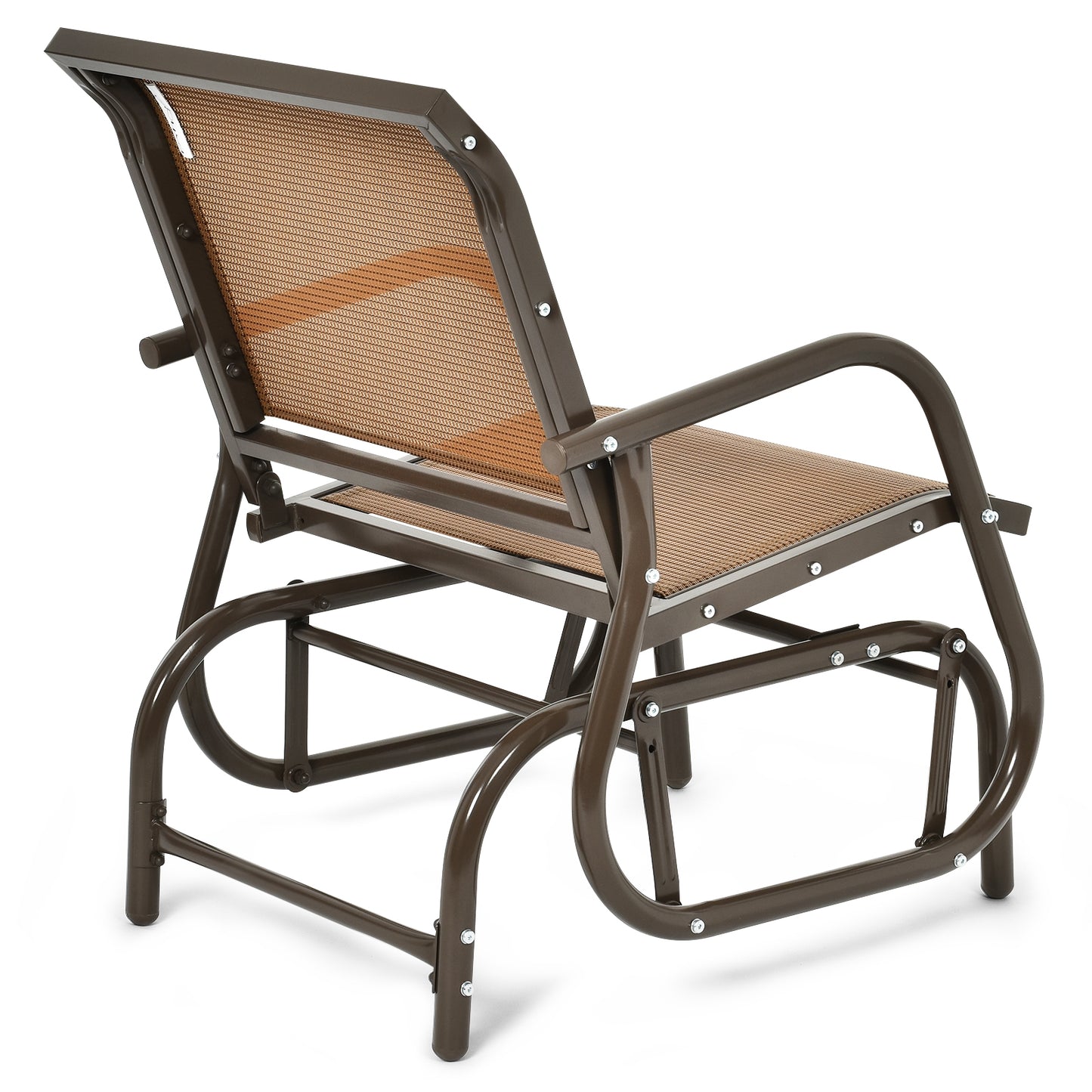 Outdoor Single Swing Glider Rocking Chair, Brown Patio Rocking Chairs & Gliders at Gallery Canada