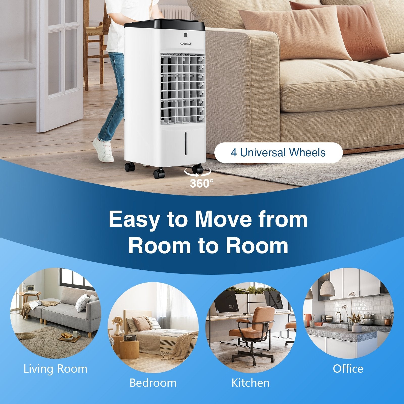 3-in-1 Evaporative Air Cooler with 4 Modes, White at Gallery Canada
