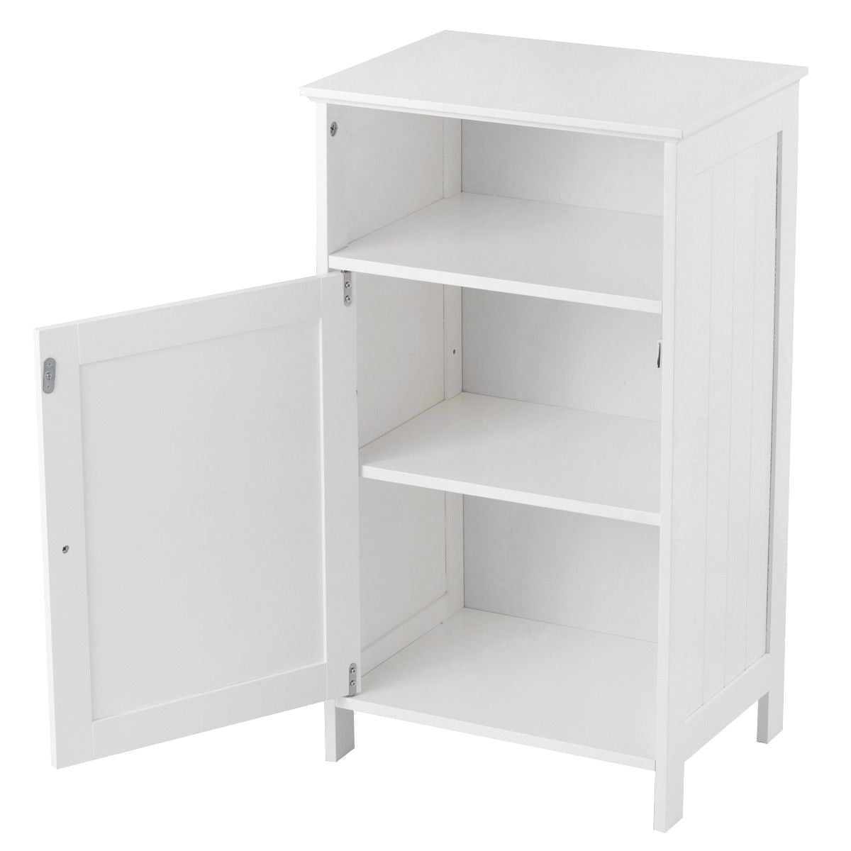 Freestanding Adjustable Shelf Floor Storage Cabinet, White