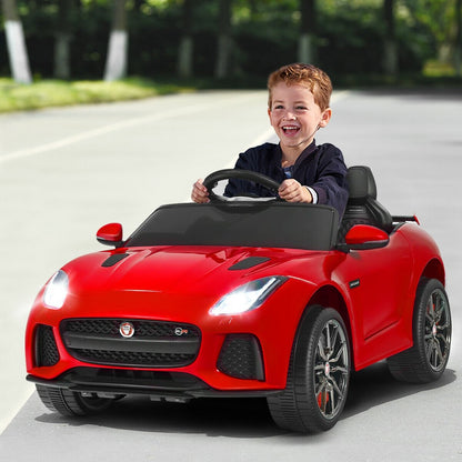 12V Jaguar F-Type SVR Licensed Kids Ride On Car, Red