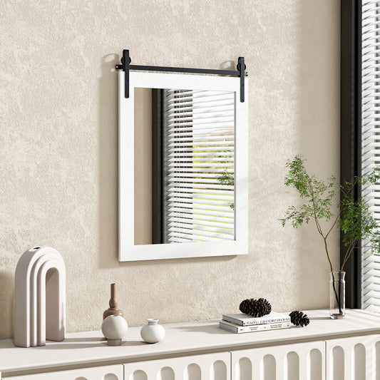 30 x 22 Inch Wall Mirror, Wood Frame, White Wall Mirrors White at Gallery Canada