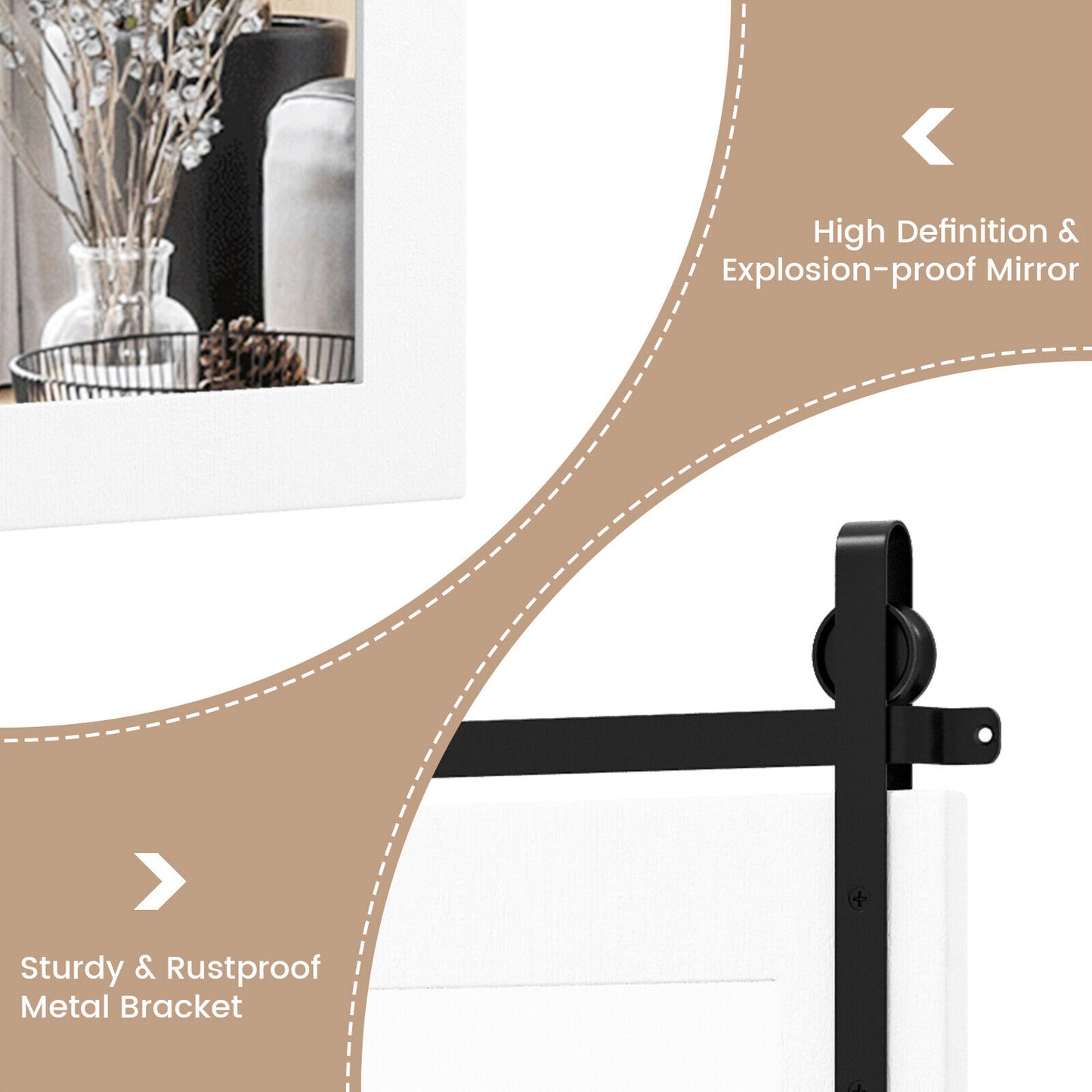 30 x 22 Inch Wall Mirror, Wood Frame, White Wall Mirrors at Gallery Canada