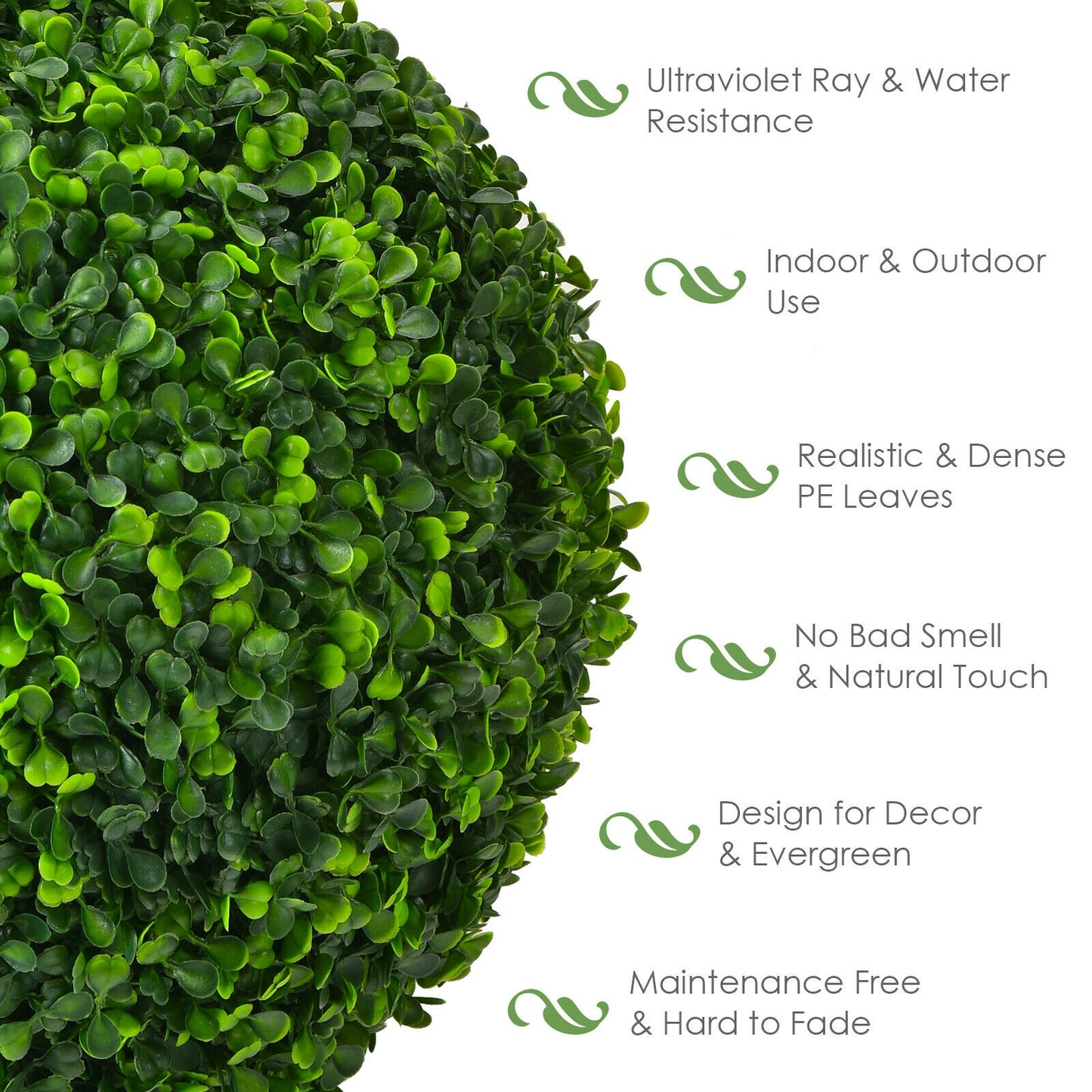 15.7 Inch Artificial Boxwood Topiary Ball Tree Set, Green Faux Plants at Gallery Canada