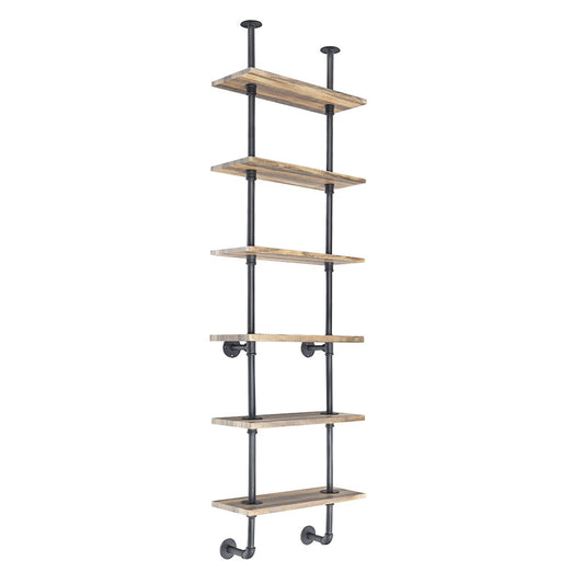 6-Tier Industrial Wall Mounted Pipe Shelves, Coffee at Gallery Canada