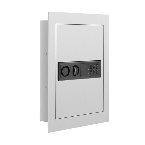 Digital Flat Recessed Wall Safe Security Lock Gun Cash Box, White
