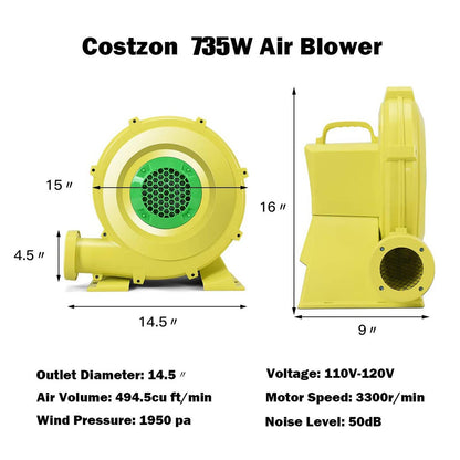 735 W 1.0 HP Air Blower Pump Fan for Inflatable Bounce House at Gallery Canada
