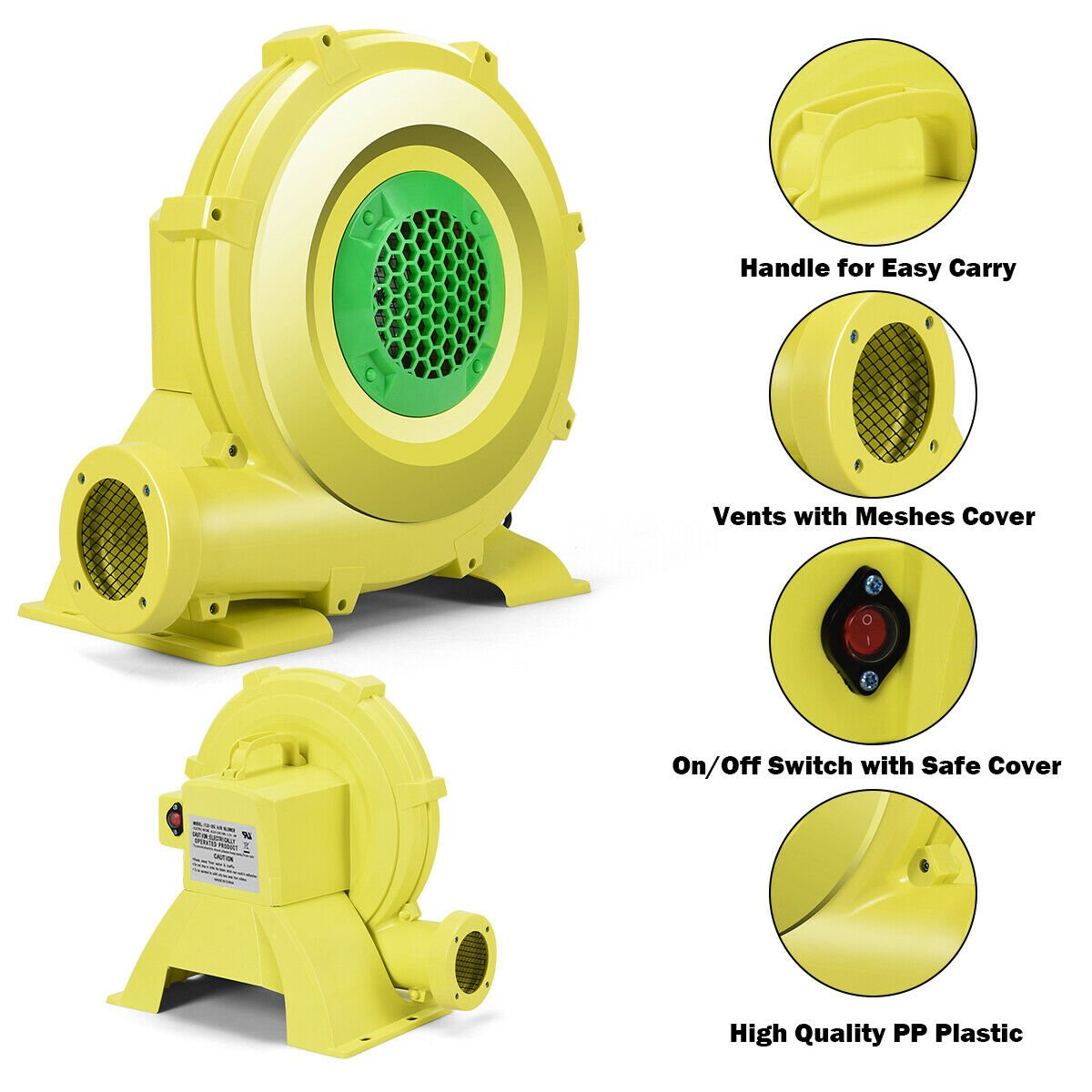 735 W 1.0 HP Air Blower Pump Fan for Inflatable Bounce House - Gallery Canada