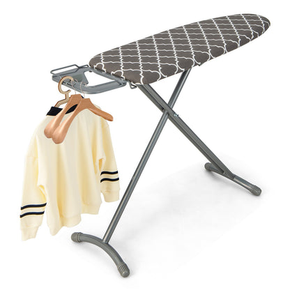 44 x 14 Inch Foldable Ironing Board with Iron Rest Extra Cotton Cover, Gray