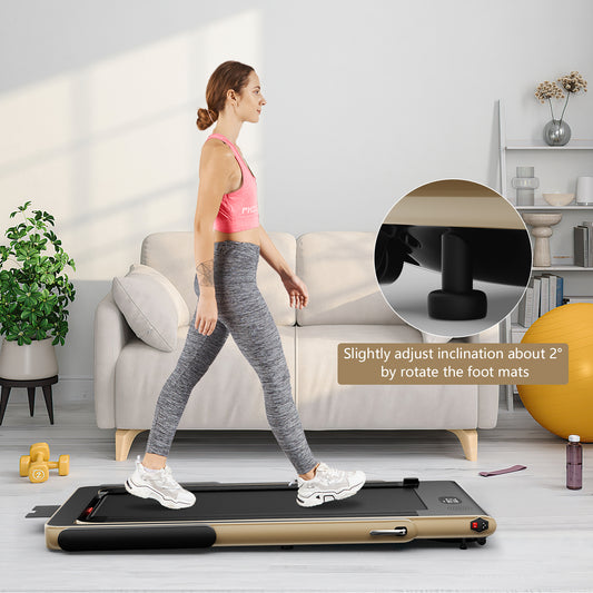 2.25HP 2 In 1 Folding Treadmill, With App Speaker Remote Control, Yellow Treadmills Yellow at Gallery Canada