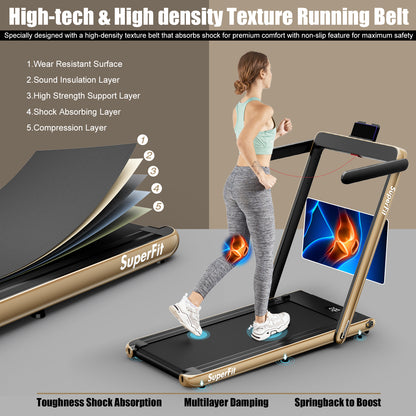 2.25HP 2 in 1 Folding Treadmill with APP Speaker Remote Control - Gallery Canada