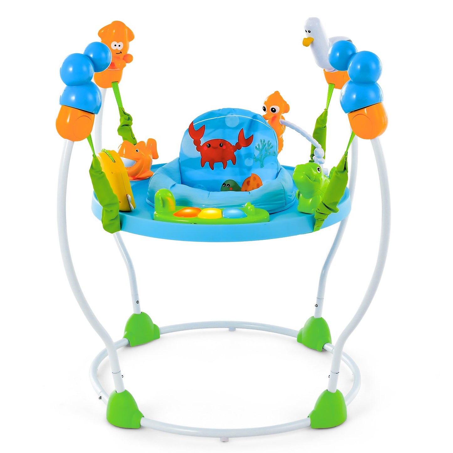 Underwater World Themed Baby Bouncer with Developmental Toys, Blue