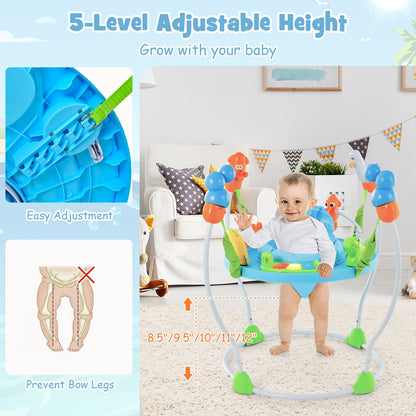 Underwater World Themed Baby Bouncer with Developmental Toys, Blue