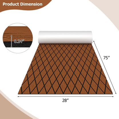 EVA Foam Boat Decking Sheet with Diamond Shape for Boat Surfboard, Brown at Gallery Canada