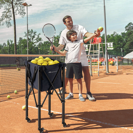 Foldable Tennis Ball Cart With Wheels, Removable Bag, Blue Sport Equipments Blue at Gallery Canada