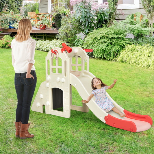 6-In-1 Large Kids Climber Slide Playset, Pink Climbers & Slides Pink at Gallery Canada