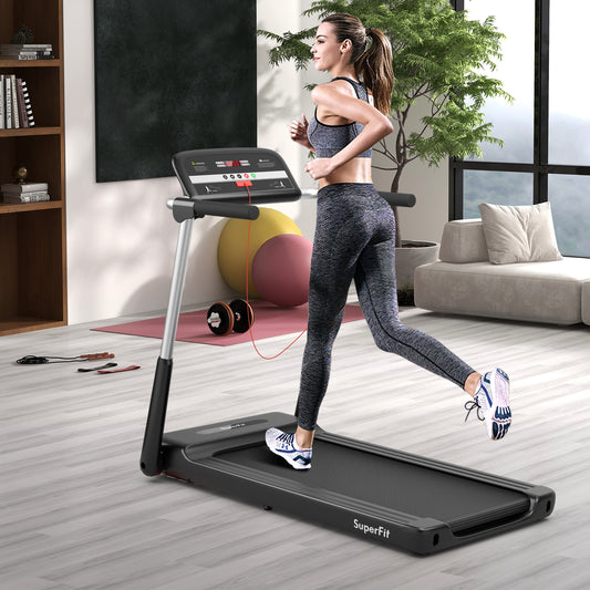 2.25 HP Foldable Treadmill, APP Control, LED Display, Black