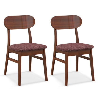 Set of 2 Mid-Century Wooden Dining Chairs, Espresso