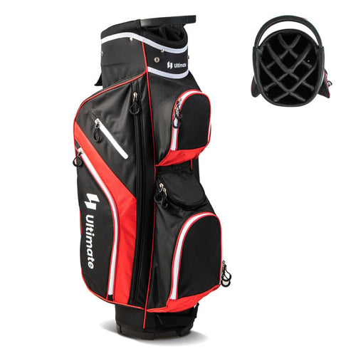 Golf Cart Bag with 14 Way Top Dividers, Red