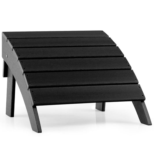 Adirondack Folding Ottoman with All Weather HDPE, Black at Gallery Canada