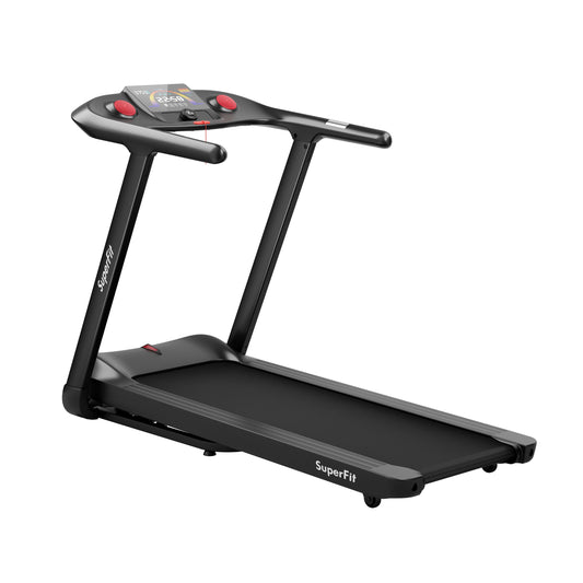 4.75HP Folding Treadmill with Preset Programs Touch Screen Control, Black