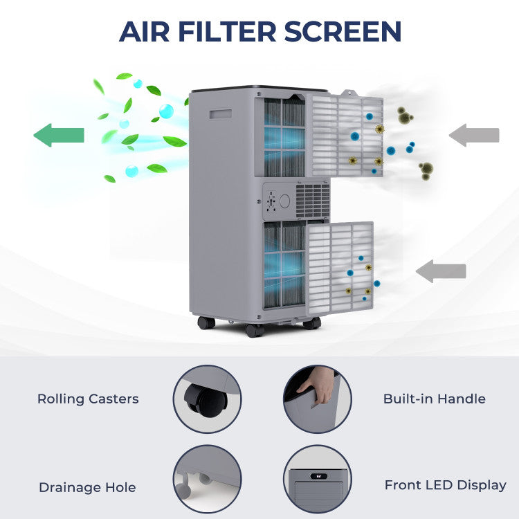 10000 BTU Portable Air Conditioner with Remote Control, Gray Air Conditioners at Gallery Canada