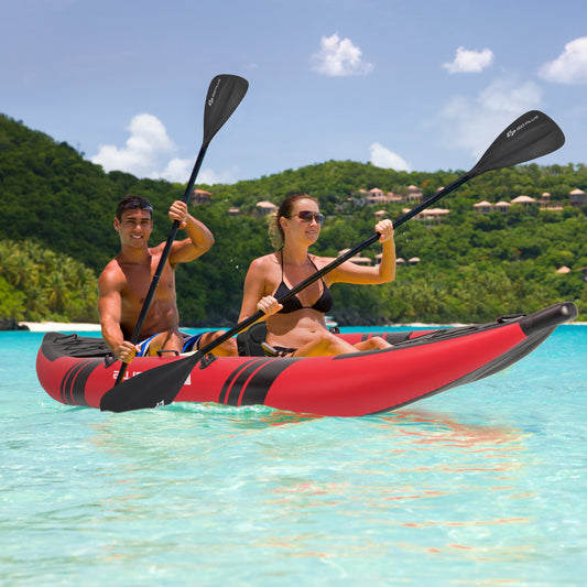 Inflatable 2-person Kayak Set with Aluminium Oars and Repair Kit, Red Surfing Red at Gallery Canada