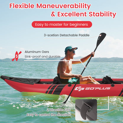 Inflatable 2-person Kayak Set with Aluminium Oars and Repair Kit, Red at Gallery Canada