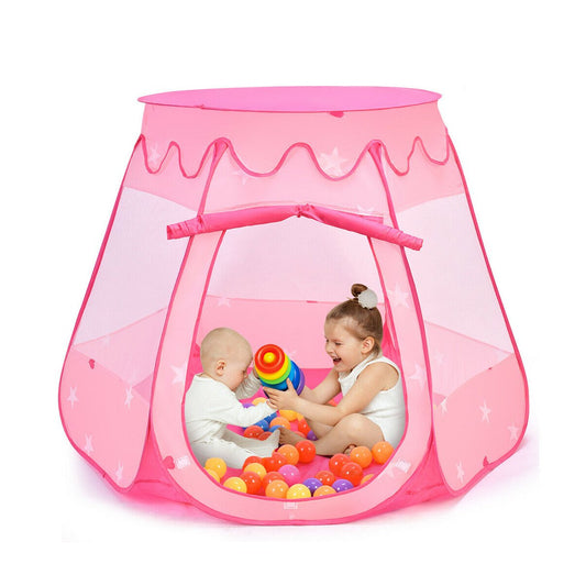 Pink Portable Kid Play House Play Tent with 100 Balls, Pink