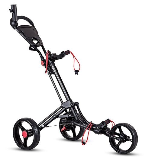 Foldable 3 Wheel Golf Pull Push Cart Trolley, Black at Gallery Canada