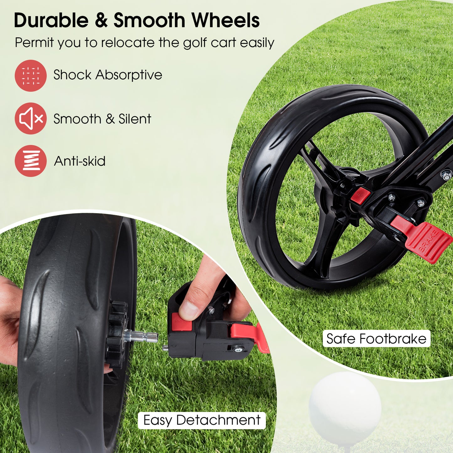 Foldable 3 Wheel Golf Pull Cart, Black Golf at Gallery Canada