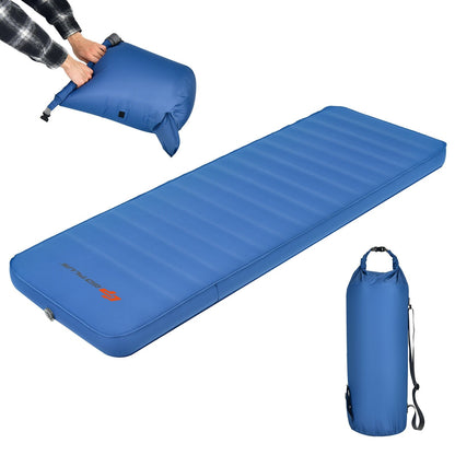 Self Inflating Folding Camping Sleeping Mattress with Carrying Bag, Blue
