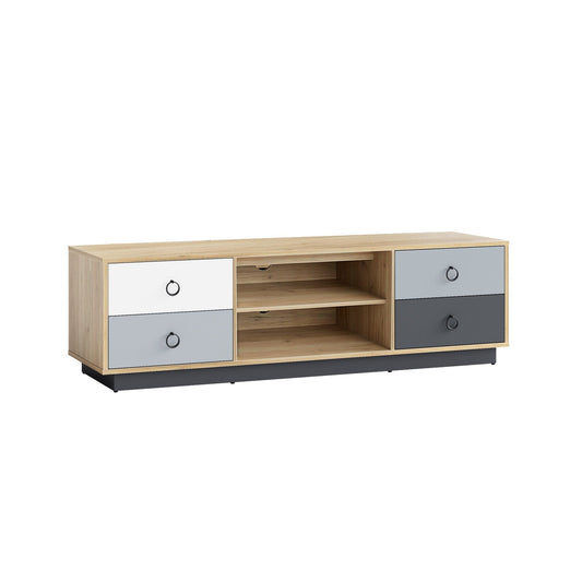Modern 55 Inch TV Stand with 2 Storage Cabinets for TVs up to 60 Inch, Natural at Gallery Canada