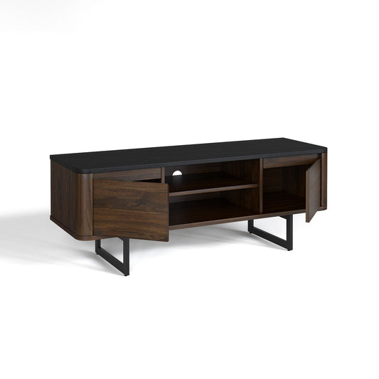 Wooden TV Stand with 2-Door Storage Cabinets for for TVs up to 55 Inch, Brown at Gallery Canada