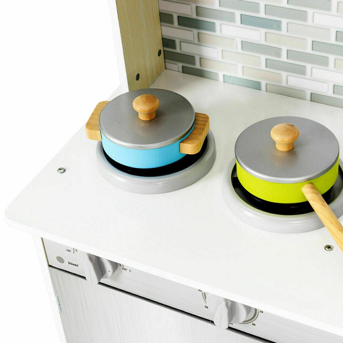 Kids Wooden Pretend Cooking Playset, Beige Play Kitchen Sets at Gallery Canada