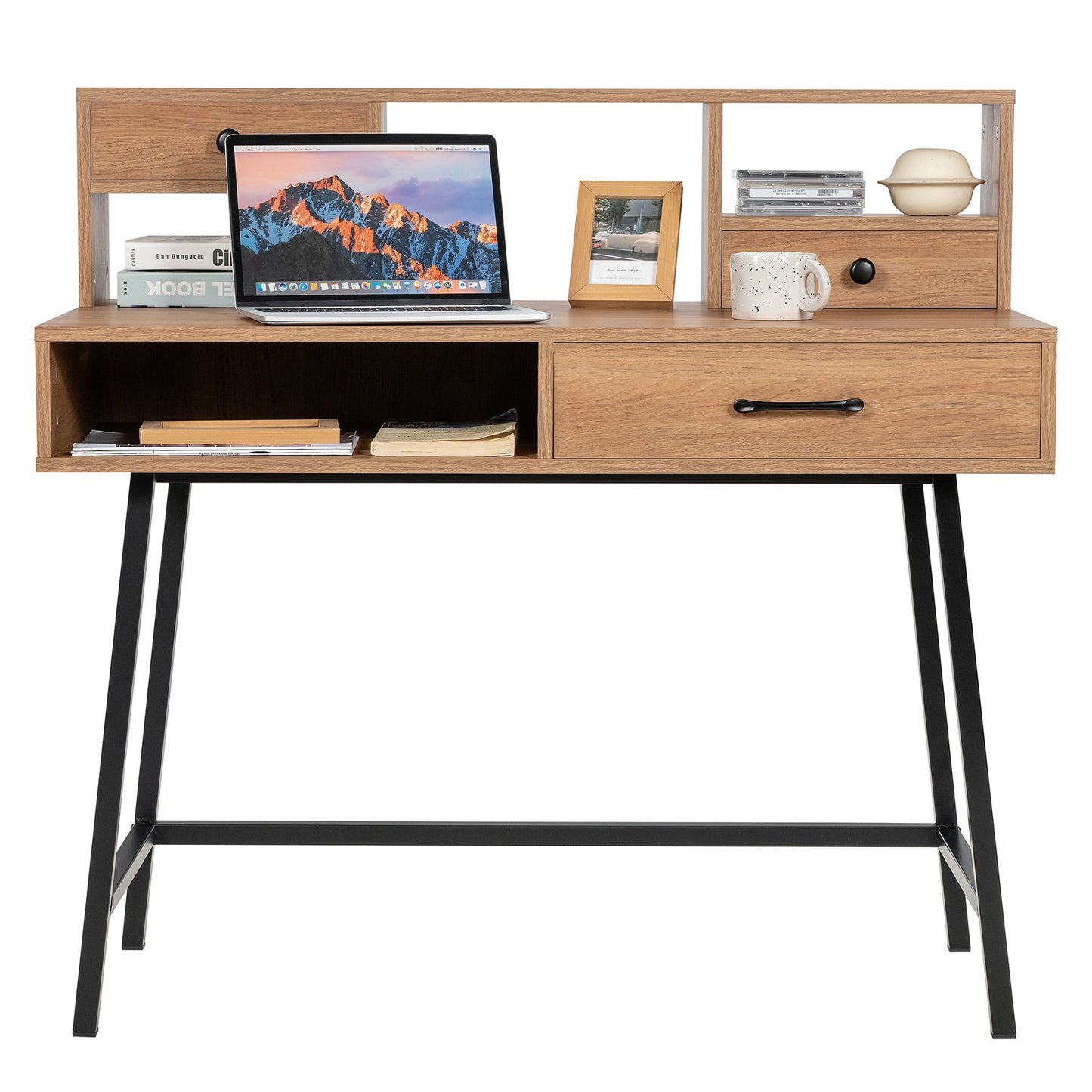 42-Inch Vanity Desk with Tabletop Shelf and 2 Drawers, Natural at Gallery Canada