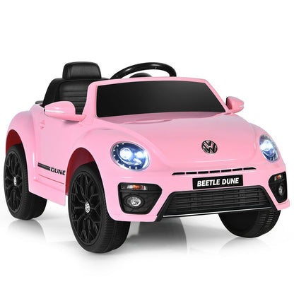 Volkswagen Beetle Kids Electric Ride On Car with Remote Control, Pink