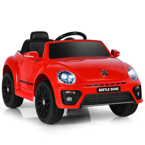 Volkswagen Beetle Kids Electric Ride On Car with Remote Control, Red
