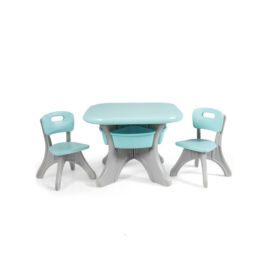 Children Kids Activity Table & Chair Set Play Furniture W/Storage, Blue at Gallery Canada