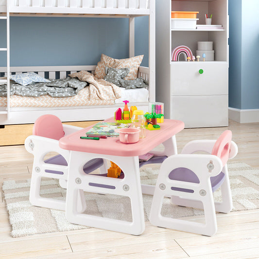 Kids Table And Chair Set With Building Blocks, Purple, Pink Kids Table & Chair Sets Pink & Purple at Gallery Canada
