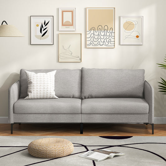 Modern 76 Inch Loveseat Sofa, Metal Legs, Gray Sofas & Loveseats Gray at Gallery Canada