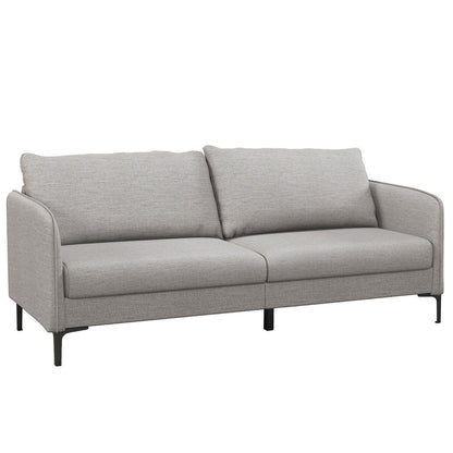 Modern 76 Inch Loveseat Sofa Couch for Apartment Dorm with Metal Legs, Gray