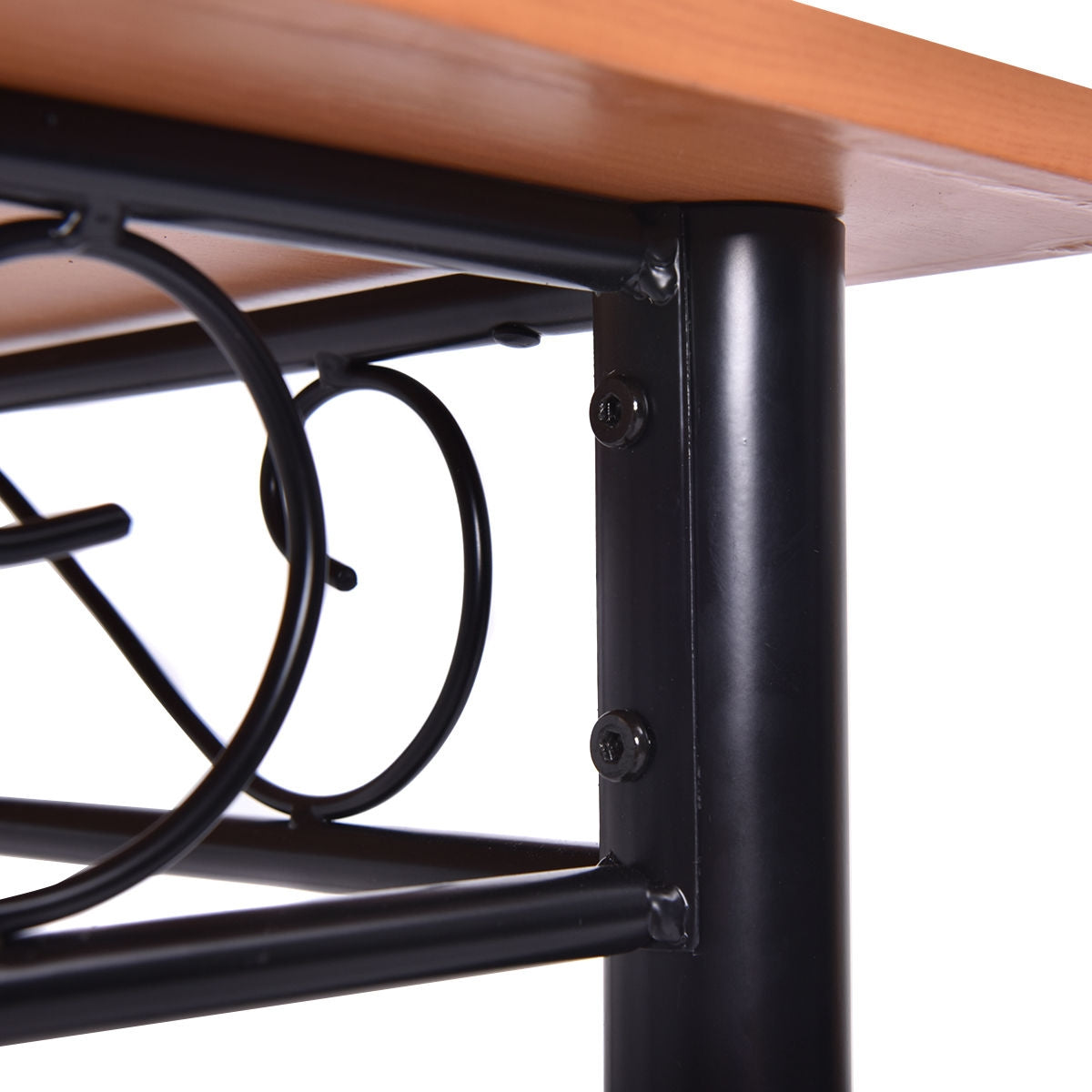 5 Piece Dining Set, Wooden Table, 4 Cushioned Chairs, Natural