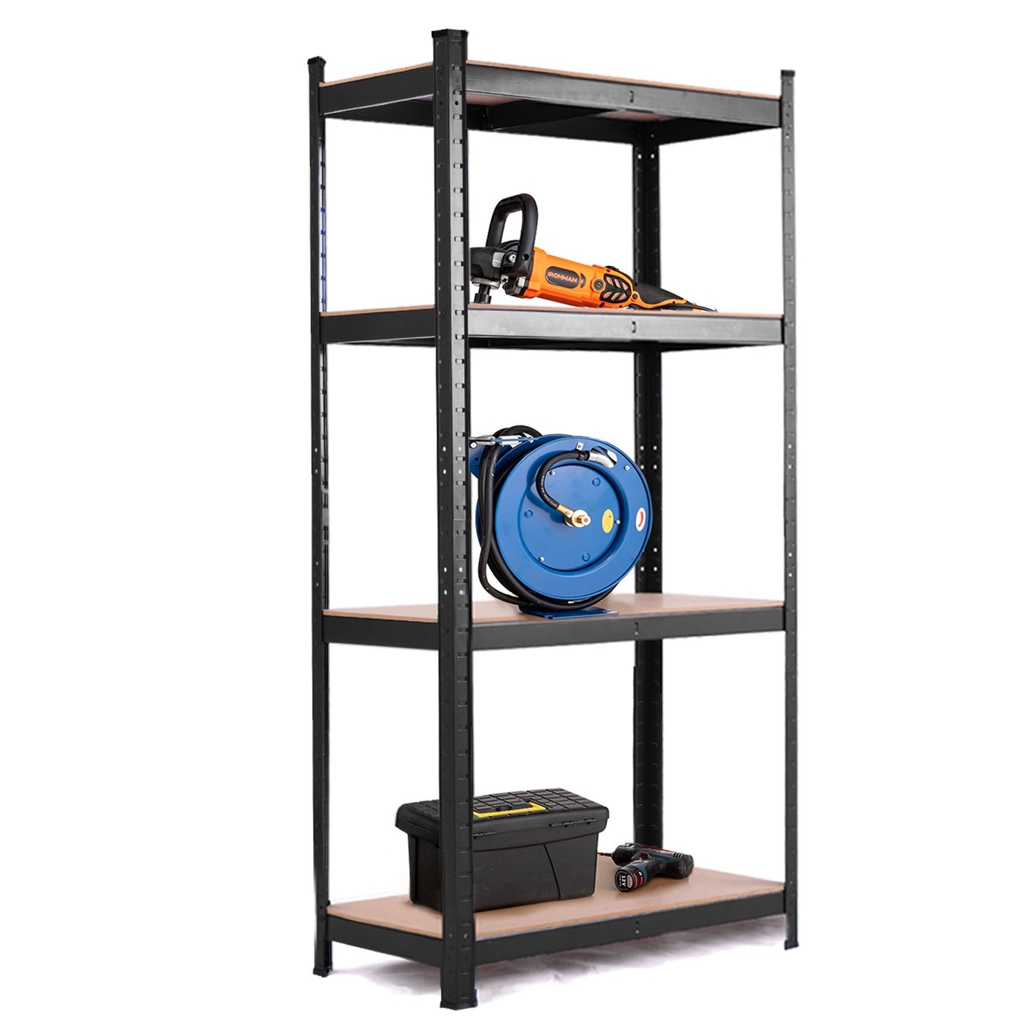 Adjustable Heavy Duty 4 Level Garage Tool Shelf Storage, Black at Gallery Canada