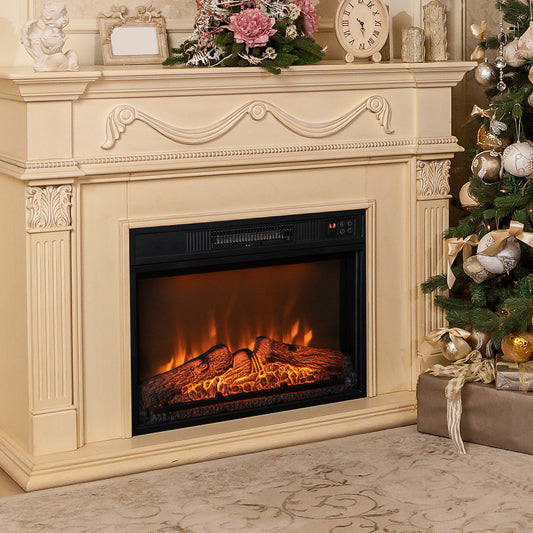18/23 Inch Electric Fireplace Insert, Adjustable LED Flame, 23 Inches, Black Fireplaces Black at Gallery Canada